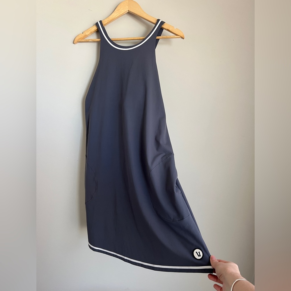 Vuori Navy Athletic Dress with White Trim